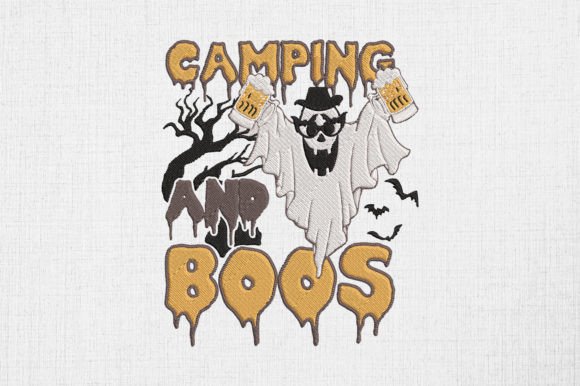 Camping Halloween Embroidery Design