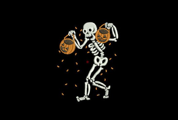 Happy Hallowee Dancing Skeleton Embroidery Review