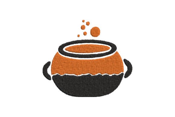 Orange Black Halloween Cauldron Embroidery Review