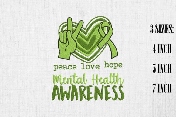 Peace Love Hope Embroidery for Handmade Gifts